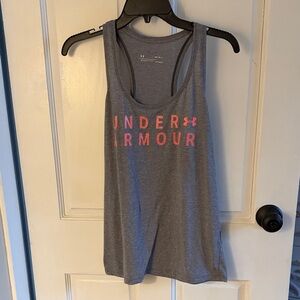 Under Armour Women's Gray Tank Top with Pink Logo